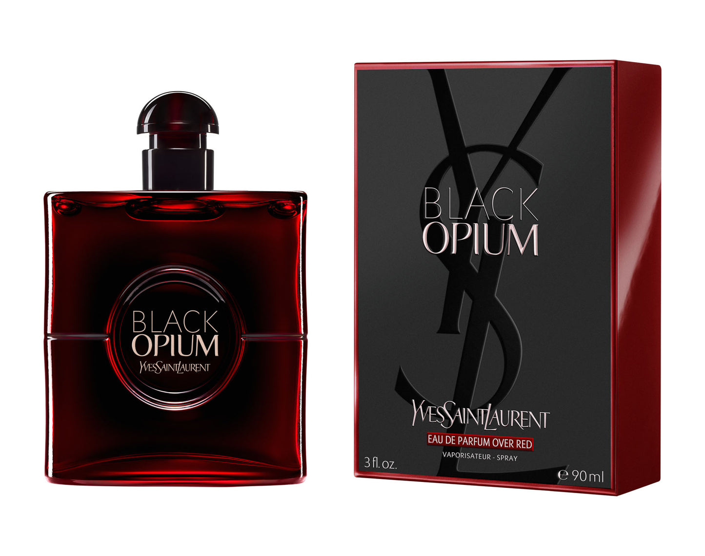 YVES SAINT LAURENT BLACK  OPIUM 90ml EAU DE PARFUM OVER  RED